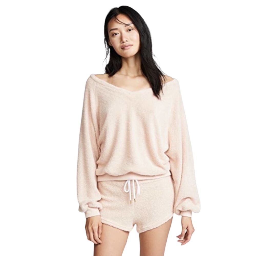 Honeydew Intimates Pink Sweet Retreat Long Sleeves Pullover Sweater Large NEW
